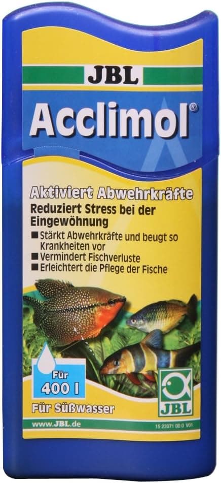 Detalle de JBL Acclimol 100 ml, conditionneur d’eau anti-stress pour l’acclimatation des poissons d’aquarium d’eau douce