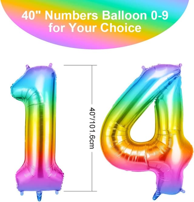 Thumbnail 1 de OFFCUP Ballon 14 ans arc-en-ciel 101 cm