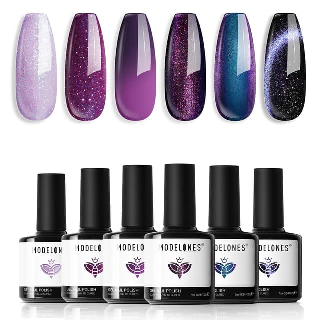 Detalle de modelones Gel Nail Polish Set 6 Colors