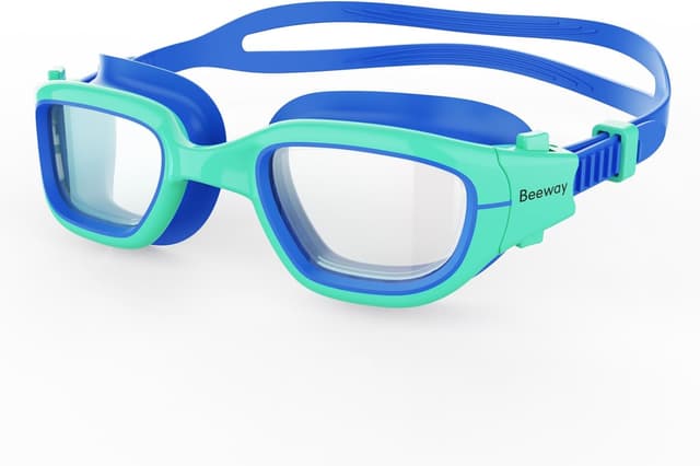 Detalle de BEEWAY Kids Swimming Goggles (6-14) with Wide View, Anti-fog & Anti-leak