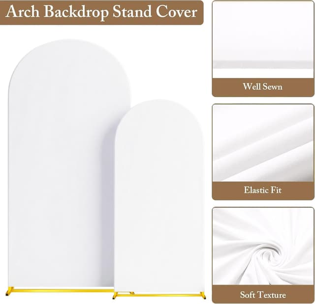 Detalle 2 de Toolterritary Metal Arch Backdrop Stand and Cover Set (2-Pack) for Wedding, Parties, Baby Shower, and More