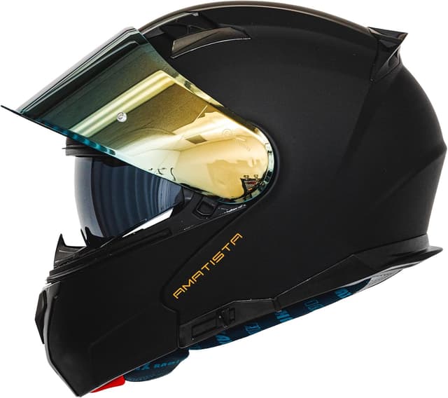 Detalle de HAX Amatista Modular Flip-Up Dual Visor Motorcycle Helmet (Matte Black, XXL) — DOT/ECE Approved