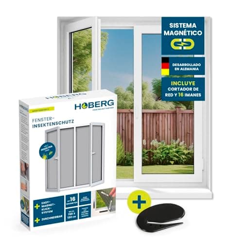 Thumbnail 9 de Hoberg Mosquitera para Ventanas con fijación magnética (negra) recortable hasta 150 x 130 cm