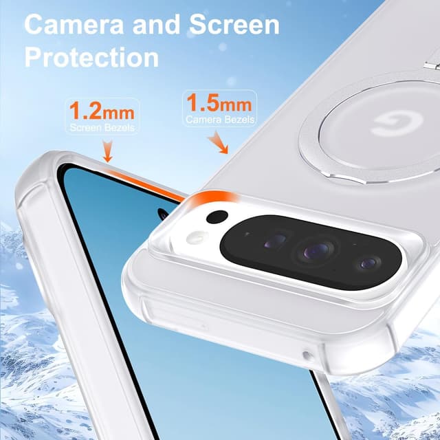 Detalle de CHAOFEnG Magnetic Case with Ring Stand for Google Pixel 10 / Pixel 10 Pro (White)