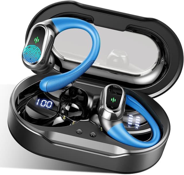 Detalle de Wireless Earbuds Bluetooth 5.4 with 50H Playtime, 4 ENC Mics, IP7 Waterproof Sports Earhooks