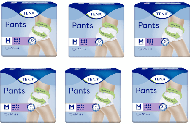 Detalle de TENA Pants Maxi Unisex Talla M, Pack 6x10 uds
