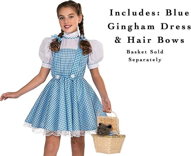 Detalle 2 de Rubies The Wizard of Oz Dorothy Costume for Kids (Girls) — Dress and Hair Bows