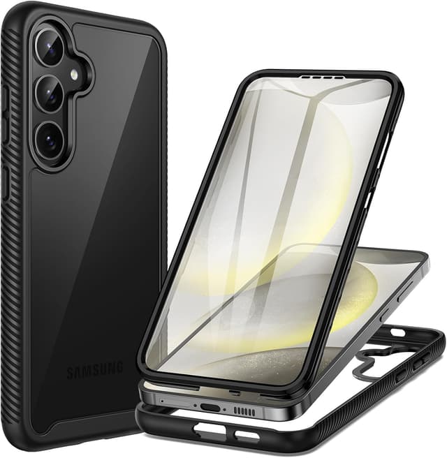 Detalle de Seacosmo Coque pour Samsung Galaxy S25/S24 6,2 pouces full body avec protège-écran intégré – Bumper antichoc noir