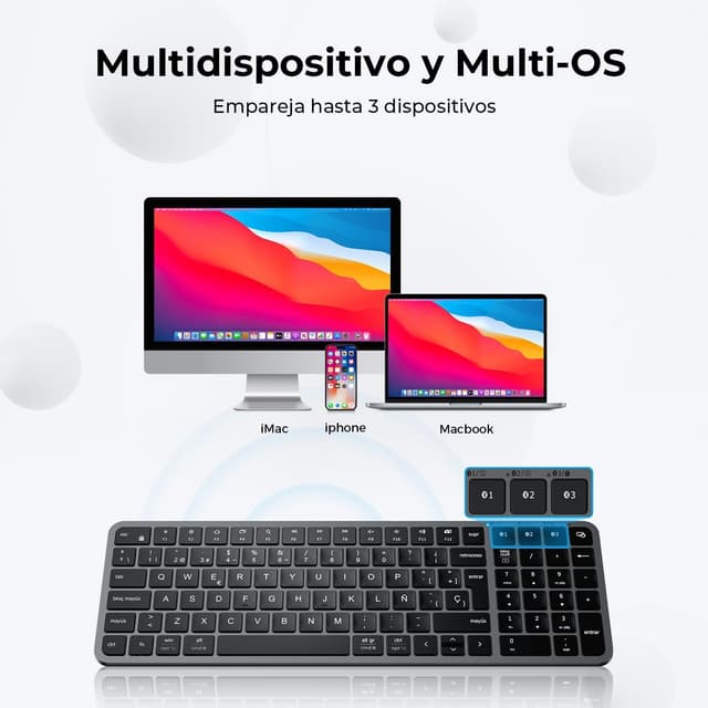 Thumbnail 5 de iClever BK20 Teclado Bluetooth Inalámbrico para MacBook y Tablet 🖥