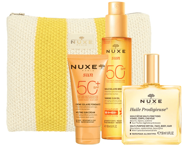 Detalle de Nuxe Sun Pack: Crema SPF50+, Aceite SPF50 y Huile Prodigieuse 🏖