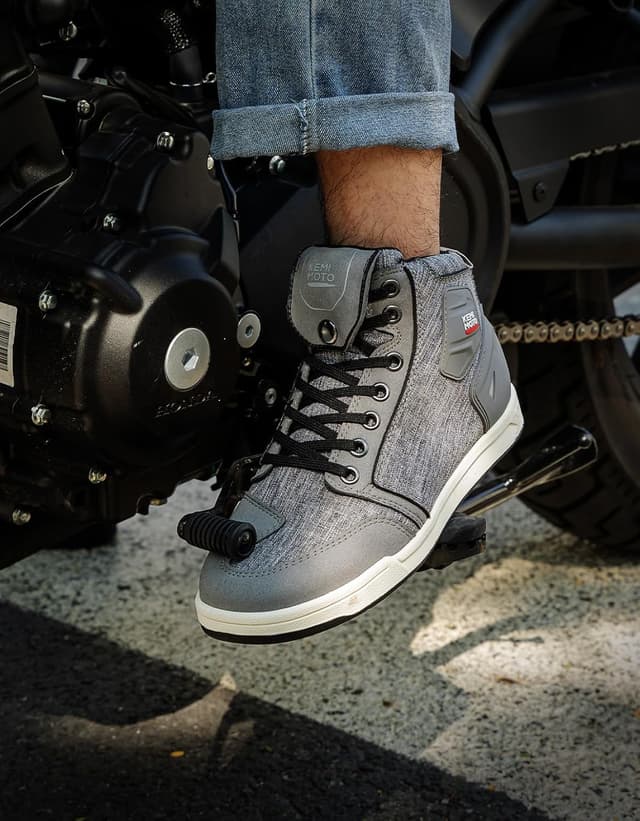 Detalle de KEMIMOTO Scarpe Moto Uomo casual con zip laterale e cambio marcia