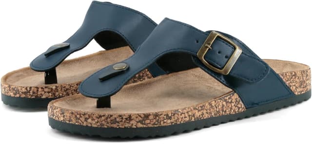 Detalle 2 de JOMIX infradito uomo con fibbia regolabile, suola in sughero e design a punta (MCI250209)