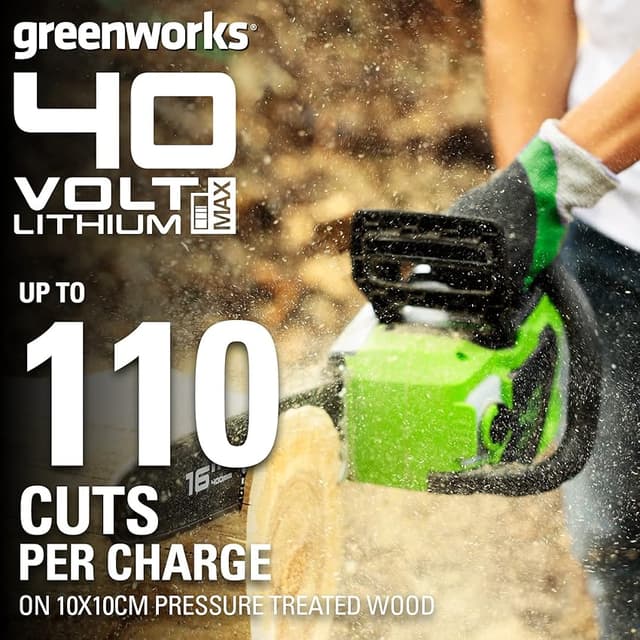 Thumbnail 2 de Greenworks GD40CS18 Motosierra a Batería 🔋 40 cm Autoengrasado
