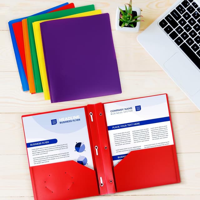 Thumbnail 6 de EEHZTSI 24-Pack Plastic 2-Pocket Folders 9.4x11.6