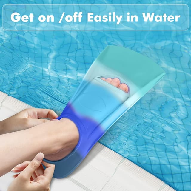 Detalle 2 de Gintenco Swim Fins Kids Training Fins (Travel Size) with Mesh Bag