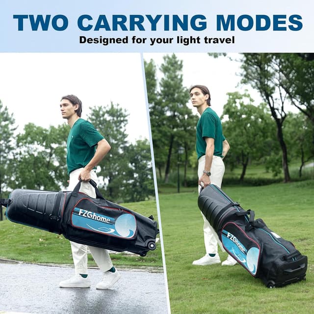 Detalle 2 de FZGhome Golf Travel Bag with Hard Shell Top, Wheels, and 1680D Oxford Exterior