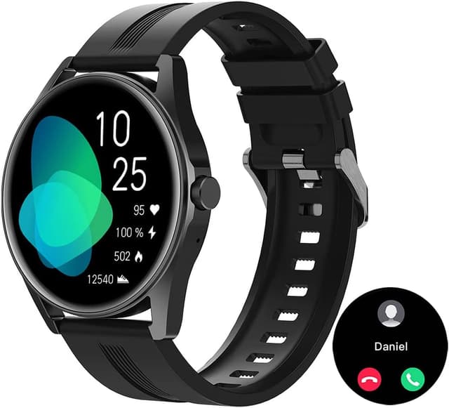 Detalle de HUAKUA Smartwatch Uomo H2: chiamate Bluetooth, WhatsApp e sensori cardio da polso
