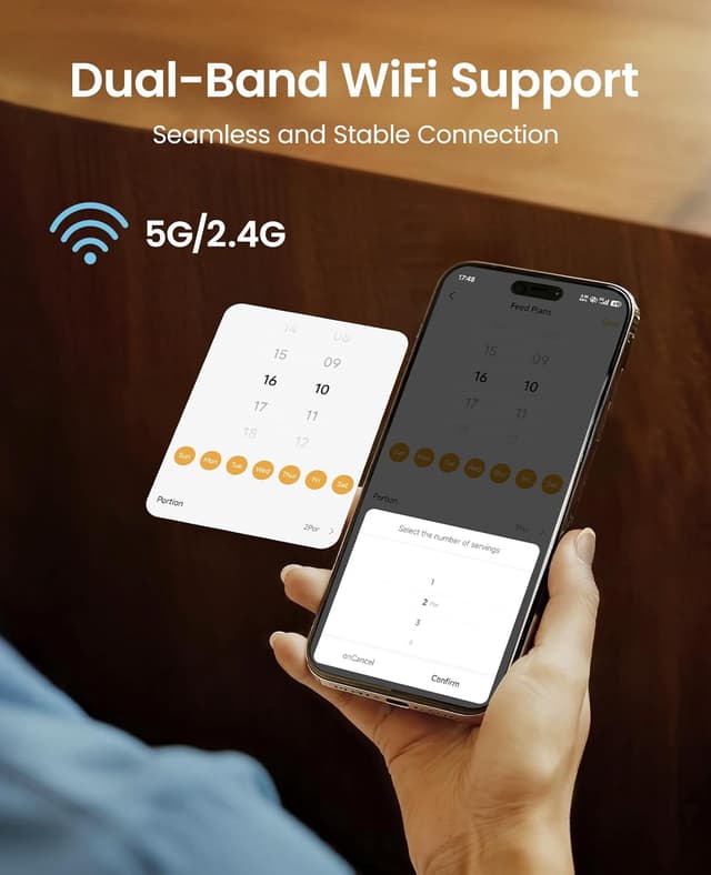Detalle de oneisall 5L Automatic Cat Feeder with App Control 🐱