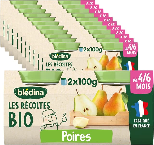 Imagen de Blédina Récoltes Bio Poires 24x100g 🍑 en OfertitasTOP