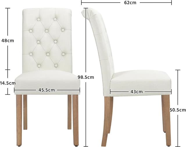 Thumbnail 2 de Yaheetech Sillas comedor 4 piezas beige