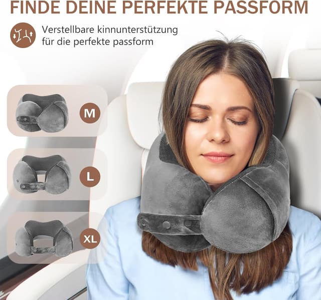 Detalle de Jiancrate Nackenkissen Flugzeug Memory Foam Grau