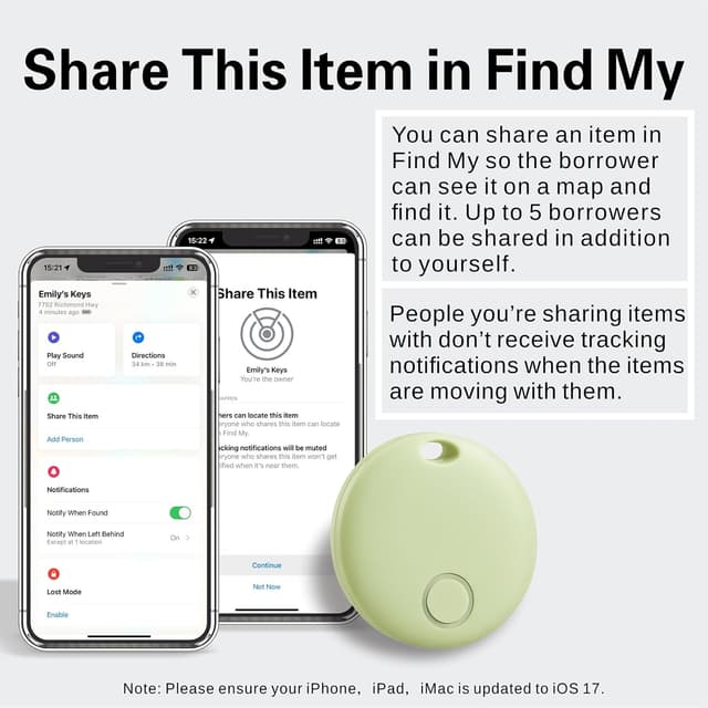 Detalle de Reyke Air Tracker 4-Pack Smart Tags for Apple Find My (iOS Only) with Replaceable Battery, IP67 Waterproof