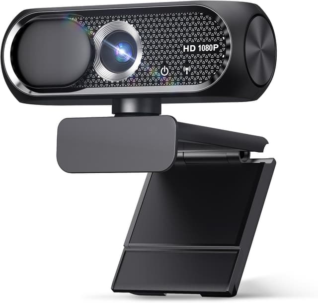 Detalle de Shcngqio TWC29 1080P HD Webcam with Microphone (Noise Cancellation, Privacy Cover, Wide-Angle Lens) – Black