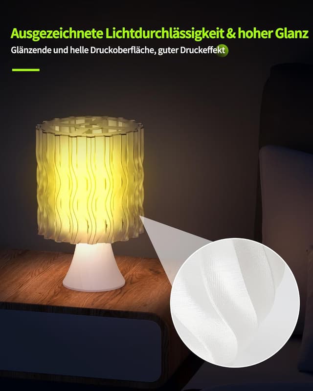 Detalle de LANDU PETG Filament 1,75 mm Schwarz (1 kg, 1,75mm) für 3D-Druck – Maßhaltigkeit ±0,02 mm