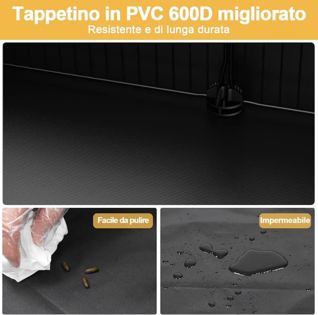 Detalle de Aystkniet gabbia in pannelli C&C per piccoli animali 122 x 60 x 40 cm con copertura e fondo impermeabile