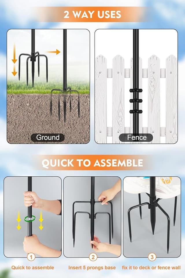 Thumbnail 6 de HoldOneLight deck string light pole set