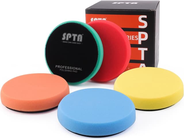 Detalle de SPTA Polierschwamm-Set für 125 mm Exzenterpoliermaschine, 5-tlg. Klett-Pads