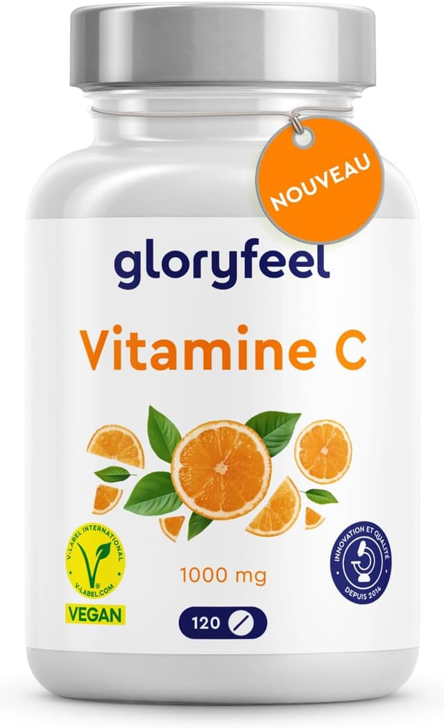 Detalle de Vitamine C 1000 mg en comprimés (120 comprimés) — acide ascorbique pur, cure de 4 mois