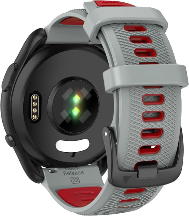 Detalle de OVERSTEP 22mm replacement strap (soft silicone) for Forerunner 265 and compatible sports watches