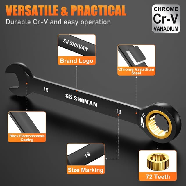 Thumbnail 2 de ss shovan Ratschenschlüssel Set 8-tlg