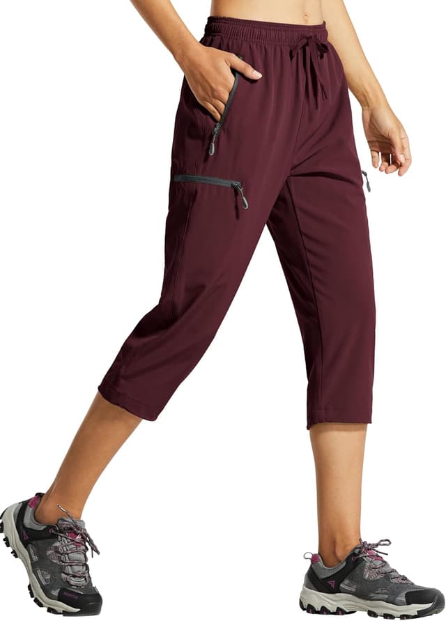 Thumbnail 6 de Libin Women’s Lightweight Quick-Dry Cargo Capri Pants with Zipper Pockets