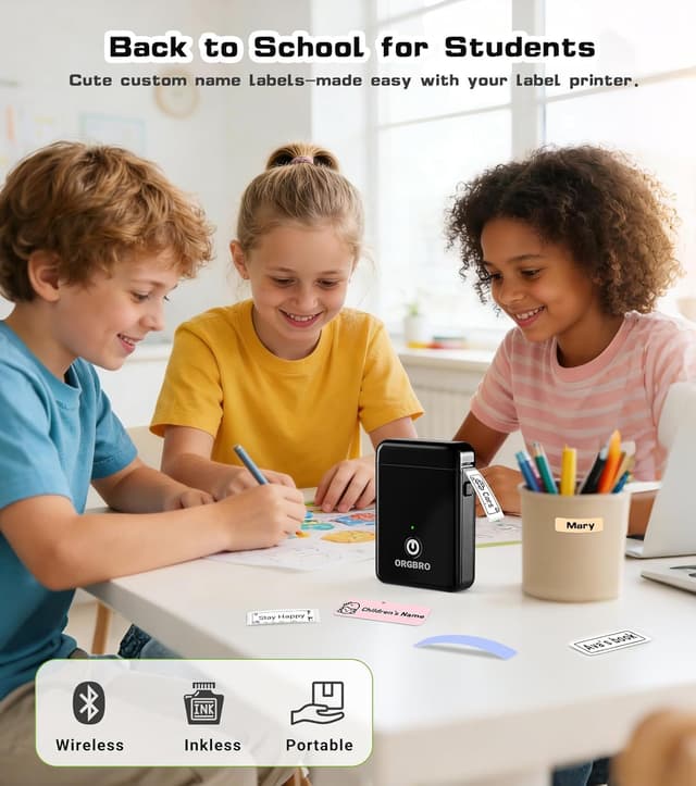 Detalle 2 de ORGBRO X1 label maker Bluetooth portable printer