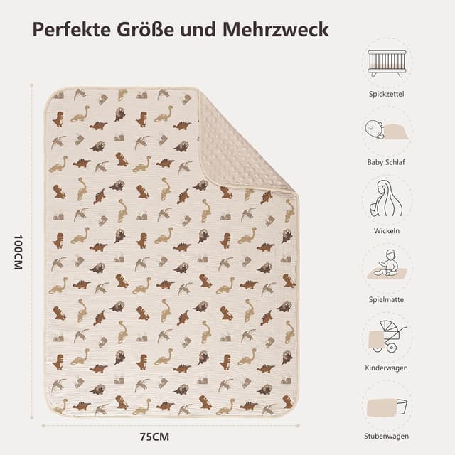 Thumbnail 2 de Susurration Babydecke 75x100 cm Weiche Krabbeldecke