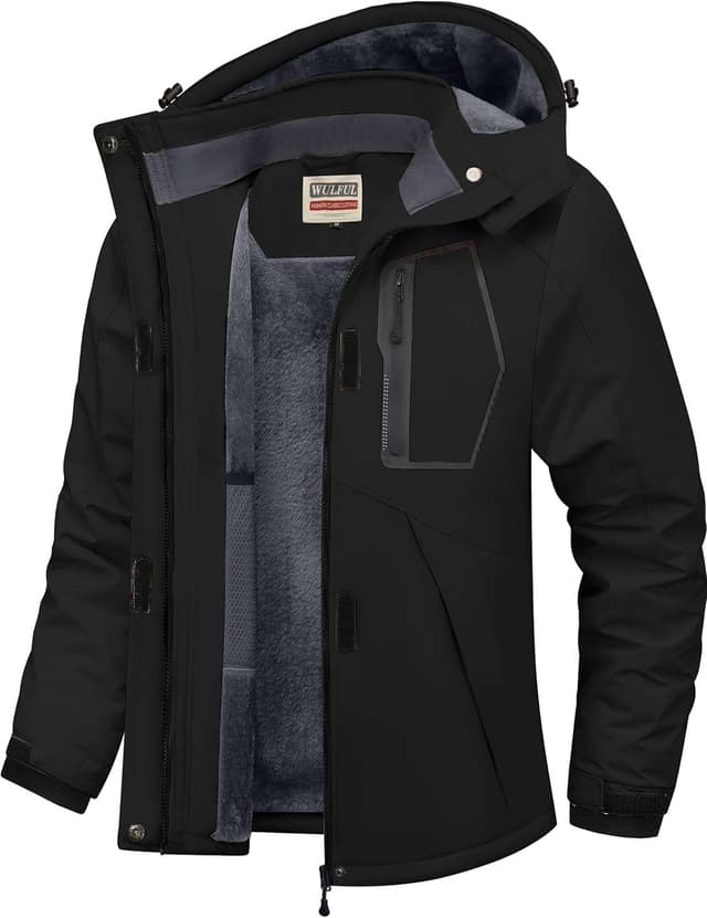 Detalle de WULFUL Women's Waterproof Ski Jacket — Warm Hooded Coat