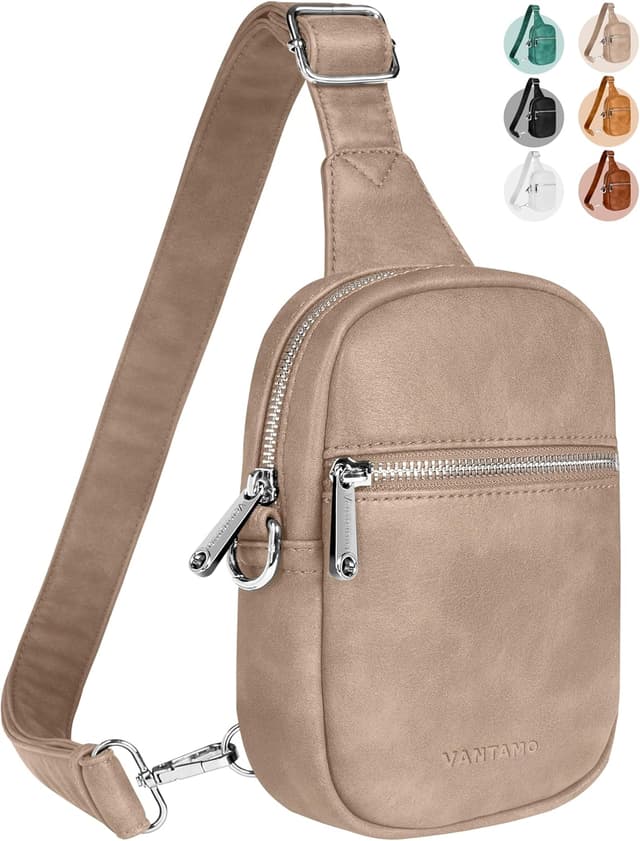Detalle de Vantamo Crossbody Bag for Women RFID Blocking Anti-Theft Sling (Vegan Leather) with Adjustable Strap