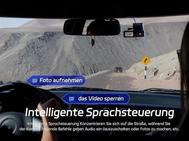 Thumbnail 6 de Pelsee P1 Duo 4K Dashcam (Front 4K + Rückkamera 1080P) mit GPS, Wi‑Fi und 24h-Parkmodus – mit 64GB SD
