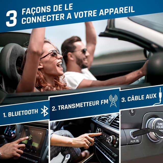 Detalle de KLIM Journey : lecteur CD portable Walkman blanc avec Bluetooth, radio FM et batterie