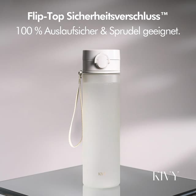 Detalle de KIVY Tritan Trinkflasche 1 l – auslaufsicher, kohlensäuregeeignet & BPA-frei