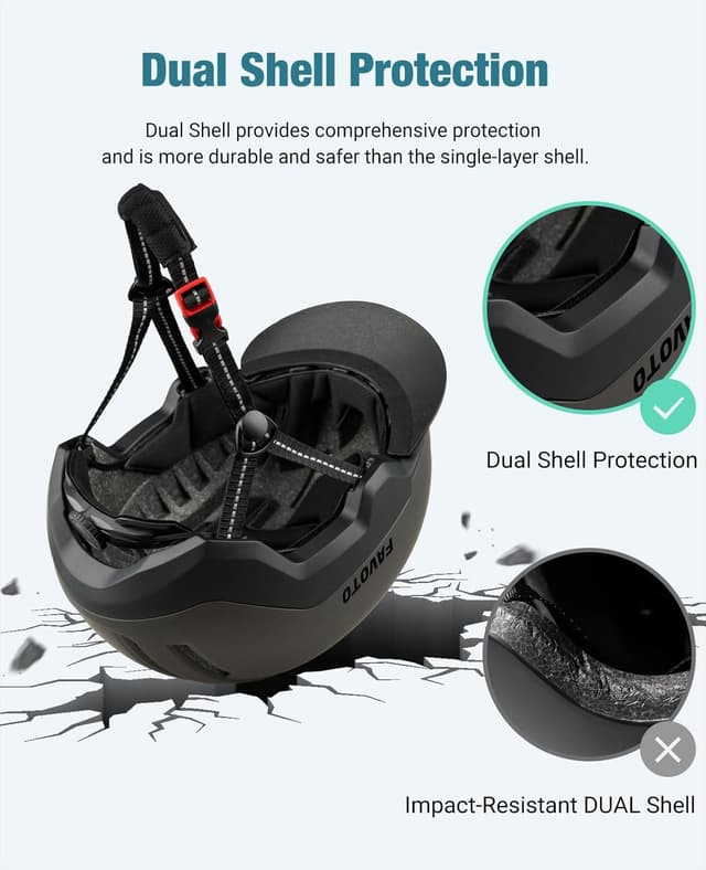 Thumbnail 3 de Favoto Casco da Bicicletta Urbano con Visiera 59-61 cm