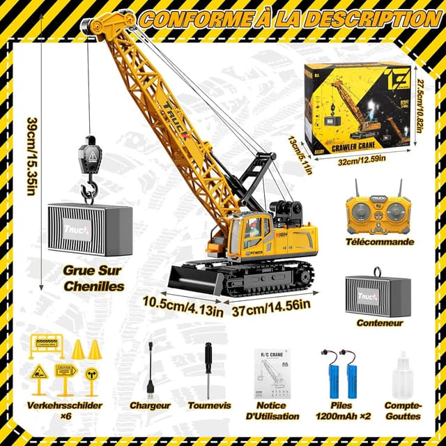 Thumbnail 6 de Cheffery 1:16 Grue télécommandée 🚧