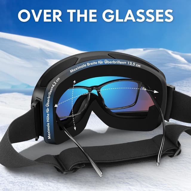 Thumbnail 2 de DADA-PRO Skibrille rahmenlos OTG 20% größeres Sichtfeld