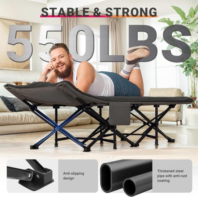 Detalle 2 de OVERMONT 28" Extra Wide Folding Camping Bed