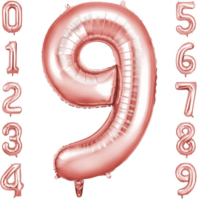 Imagen de OFFCUP Globo Número 9 101 cm oro rosa en OfertitasTOP