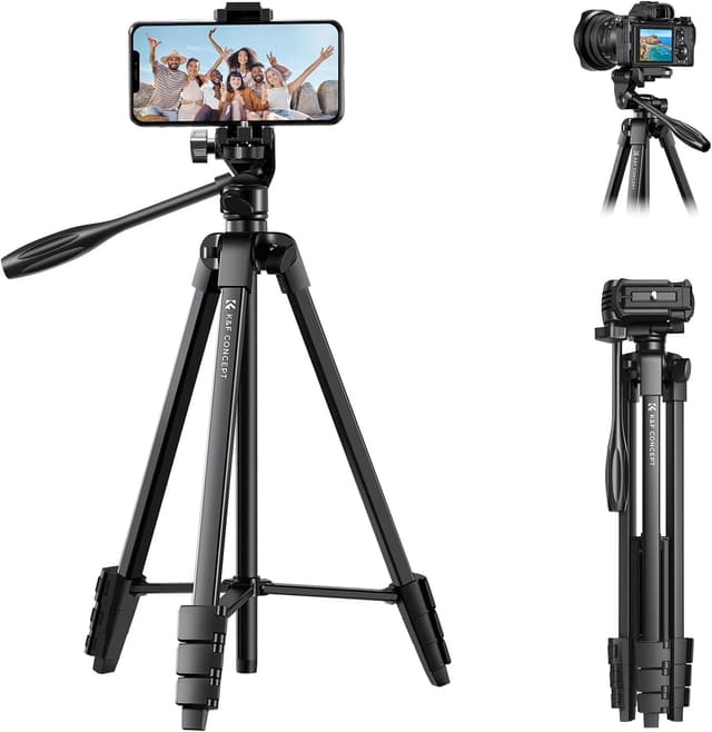 Imagen de K&F Concept Treppiede da Viaggio 152 cm per fotocamera e smartphone en OfertitasTOP