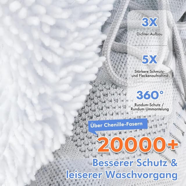 Detalle 2 de Teletrogy 2er-Set Schuhwaschbeutel für Waschmaschine – 3D-Net mit verstecktem Reißverschluss (bis EU 46)