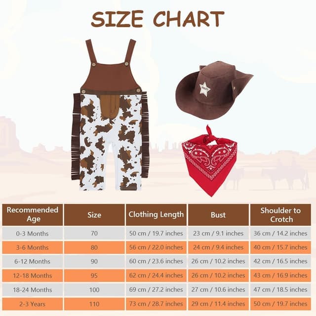 Thumbnail 1 de Vicloon Cowboy Costume Bambino con Cappello